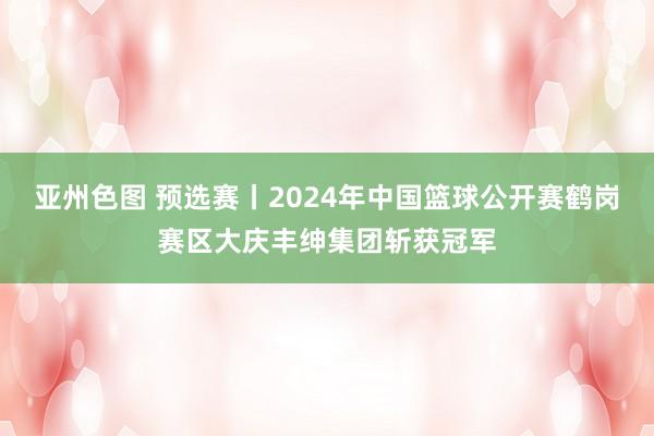 亚州色图 预选赛丨2024年中国篮球公开赛鹤岗赛区大庆丰绅集团斩获冠军