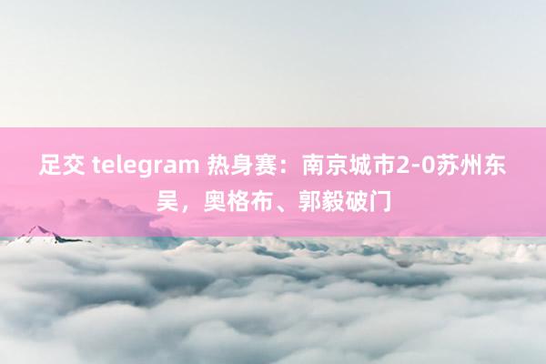 足交 telegram 热身赛：南京城市2-0苏州东吴，奥格布、郭毅破门